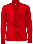 Prada Frilled Buttondown Shirt - Red