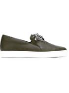 Versace Medusa Slip-on Sneakers, Men's, Size: 42, Green, Calf Leather/rubber/metal Other