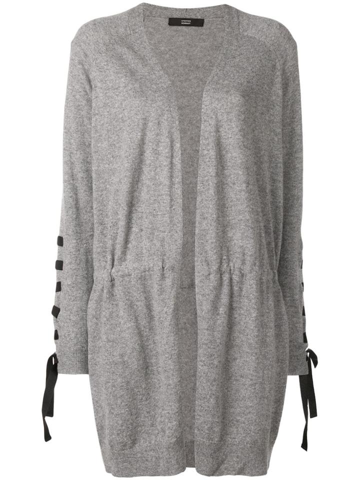 Steffen Schraut Ribbon Laced Cardi-coat - Grey