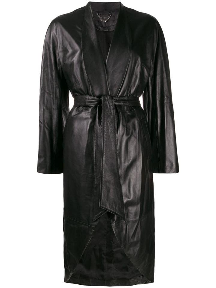 Federica Tosi Belted Leather Jacket - Black