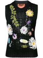 Missoni Floral Appliqué Sweater Vest - Black
