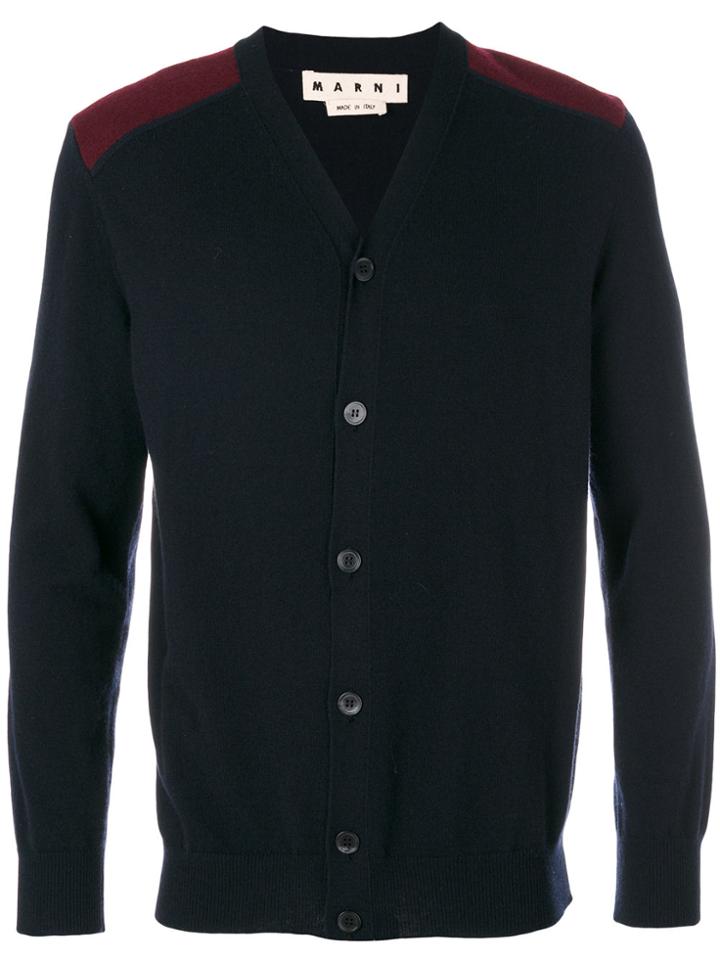 Marni Shoulder Panel Buttoned Cardigan - Blue