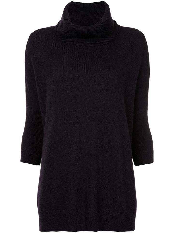 Sofia Cashmere Roll Neck Jumper - Pink & Purple