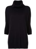 Sofia Cashmere Roll Neck Jumper - Pink & Purple