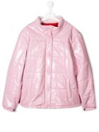 Alberta Ferretti Kids Teen Patent Padded Jacket - Pink