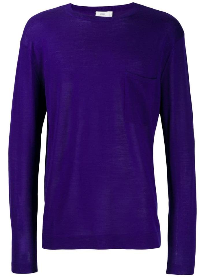 Closed Crew Neck Pullover - Purple