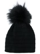 Liska Pom Pom Knit Beanie - Black