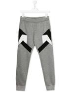 Neil Barrett Kids Teen Geometric Track Trousers - Grey