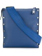 Borbonese Studded Shoulder Bag, Men's, Blue, Leather