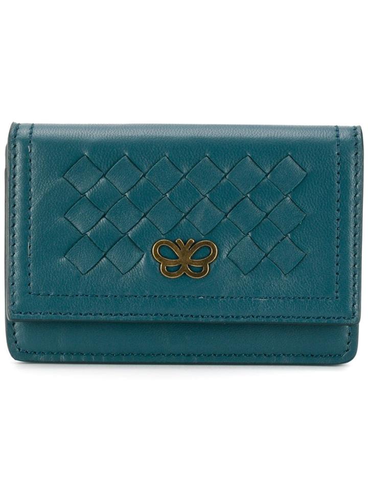 Bottega Veneta Woven Logo Wallet - Blue