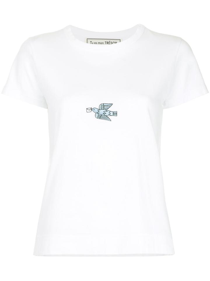 Tu Es Mon Trésor Embroidered T-shirt - White
