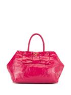 Prada Pre-owned Glossy Effect Ribbon Detail Tote - Pink