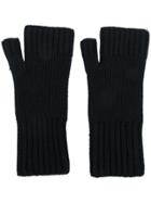 Ami Alexandre Mattiussi Fisherman's Rib Fingerless Gloves - Black