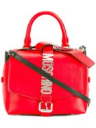 Moschino Logo Plaque Tote, Women's, Red, Leather/brass