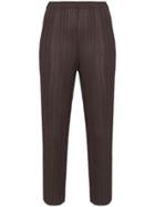 Pleats Please Issey Miyake High-waisted Slim Trousers - Brown