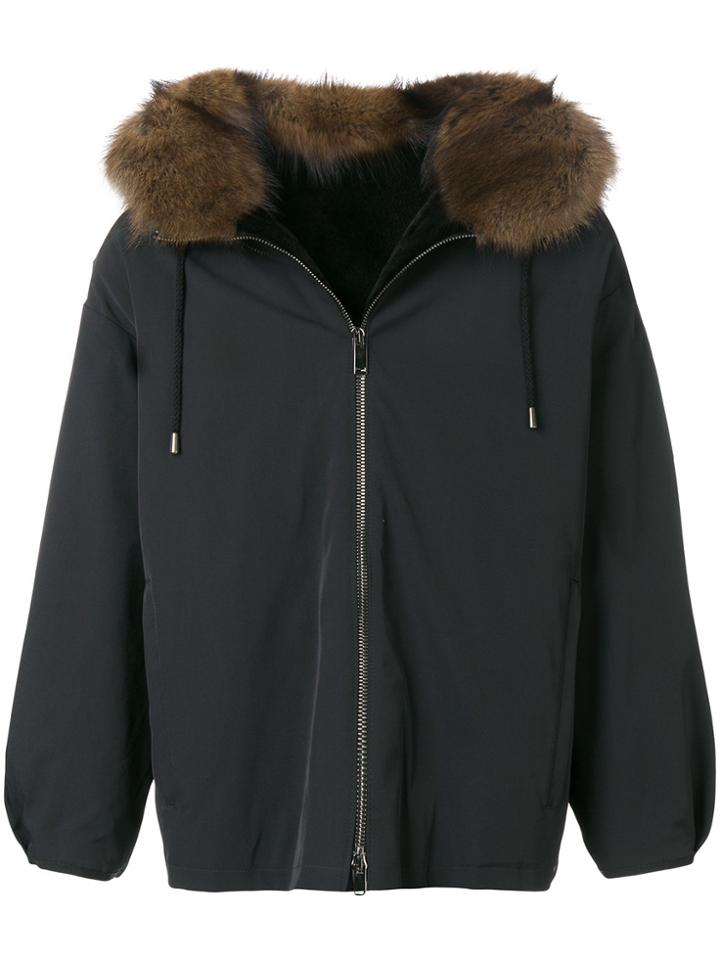 Liska Fur Collar Jacket - Blue