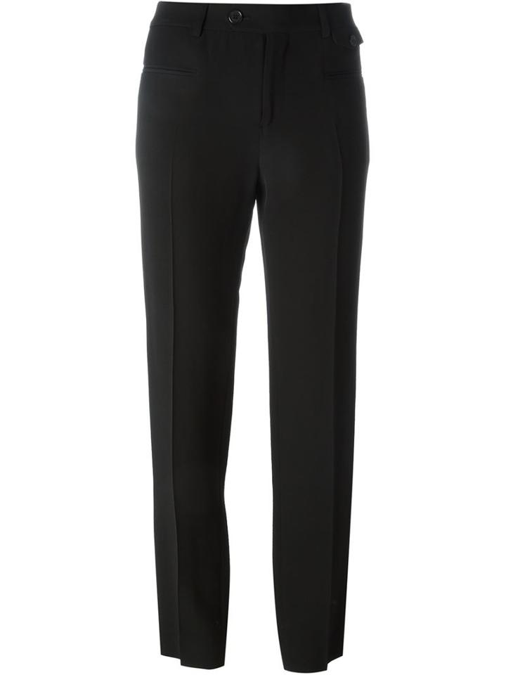Maison Margiela Straight Leg Trousers, Women's, Size: 40, Black, Viscose/virgin Wool