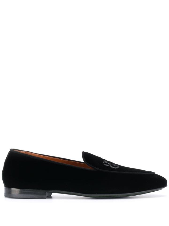 Etro Embroidered Logo Loafers - Black
