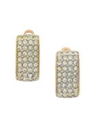 Givenchy Pre-owned 1960's Demi-hoop Crystal Earrings - Gold