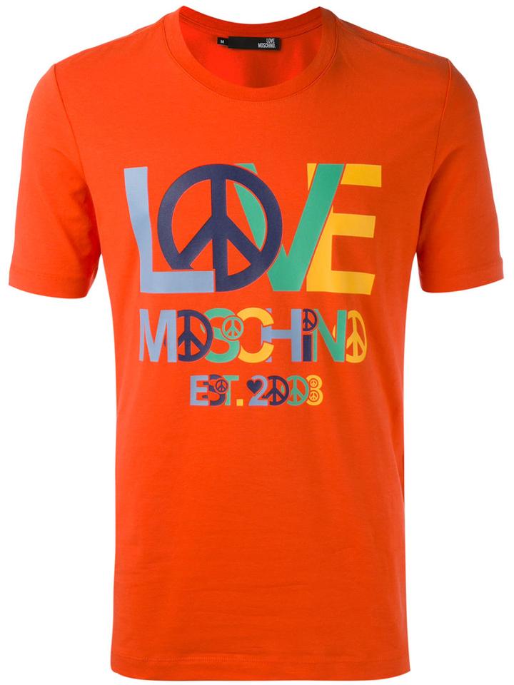 Love Moschino - Logo Print T-shirt - Men - Cotton/spandex/elastane - M, Red, Cotton/spandex/elastane