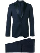 Tagliatore Peaked Lapels Two-piece Suit, Men's, Size: 46, Blue, Virgin Wool/cotton/cupro