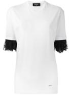 Dsquared2 Lace Cuffs T-shirt, Women's, Size: Xs, White, Cotton/polyamide