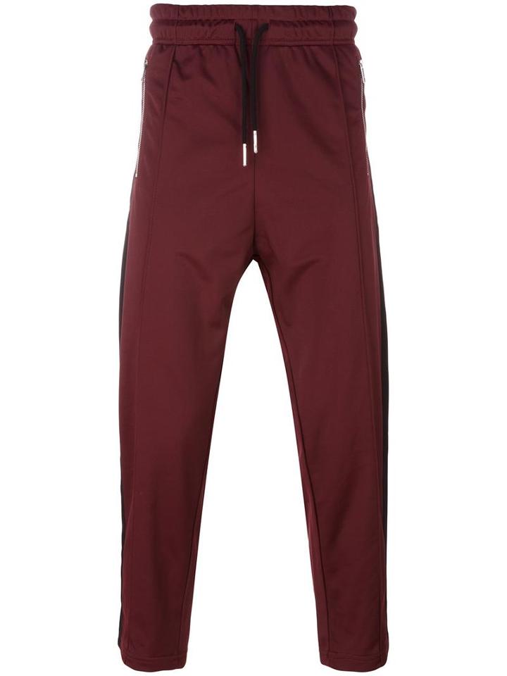 Diesel Drawstring Track Pants, Men's, Size: Large, Red, Polyester