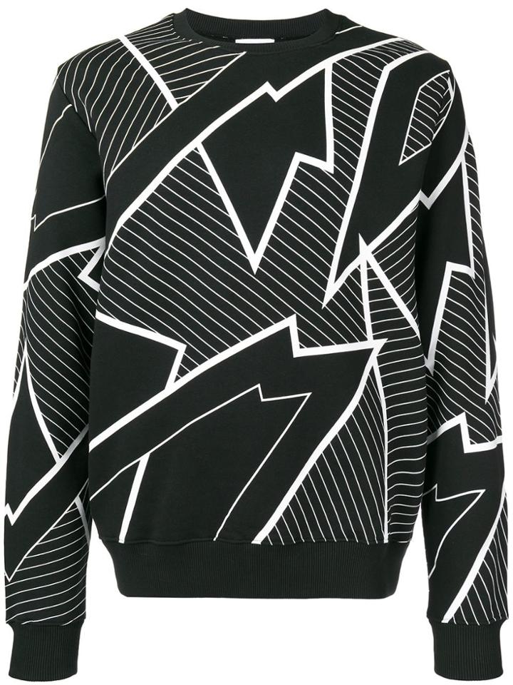 Les Hommes Printed Crewneck Sweater - Black