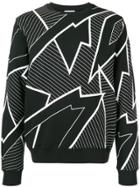 Les Hommes Printed Crewneck Sweater - Black