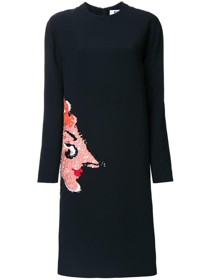 Msgm Sequinned Dress, Women's, Size: 40, Black, Acetate/viscose