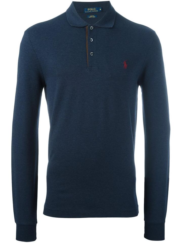 Polo Ralph Lauren Embroidered Logo Polo Shirt, Men's, Size: Large, Blue, Cotton/spandex/elastane