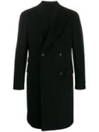 Z Zegna Textured Double-breasted Coat - Black
