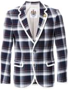 Education From Youngmachines Plaid Single Breasted Coat, Men's, Size: 3, Blue, Polyester