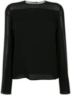 Tom Ford - Double Georgette Long Sleeve Top - Women - Silk - 40, Black, Silk