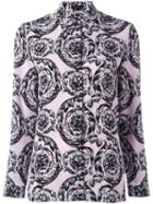 Versace 'ice Baroque' Print Shirt, Women's, Size: 42, Black, Silk