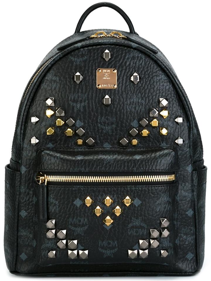 Mcm Studded Backpack - Black