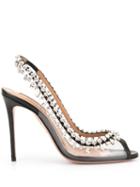 Aquazzura Crystal Embellished Sandals - Black