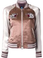 Guild Prime Tiger Embroidered Bomber Jacket, Women's, Size: 36, Brown, Acetate