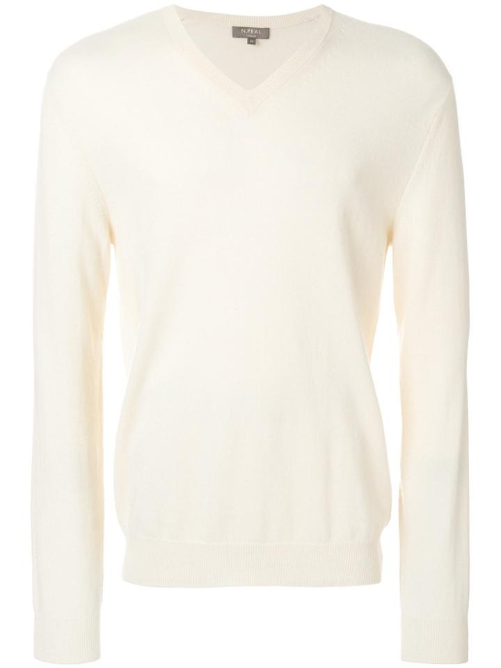 N.peal V-neck Sweater - Yellow & Orange