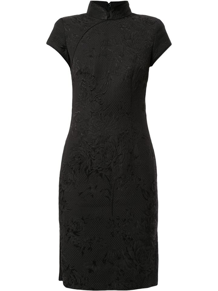 Shanghai Tang Jacquard Qipao Dress - Black