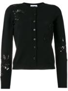 Moschino Sequin Embellished Cardigan, Women's, Size: 46, Black, Virgin Wool/rayon/polyamide