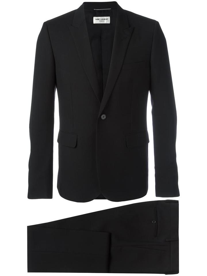 Saint Laurent Two Piece Suit, Men's, Size: 50, Black, Virgin Wool/cotton/silk