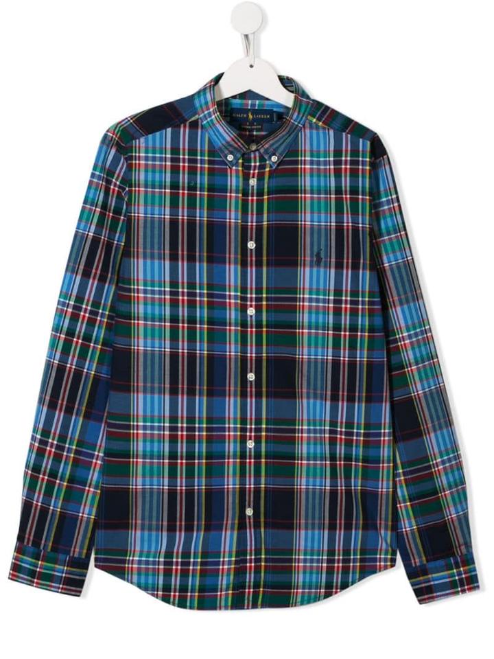 Ralph Lauren Kids Plaid Button Down Shirt - Blue