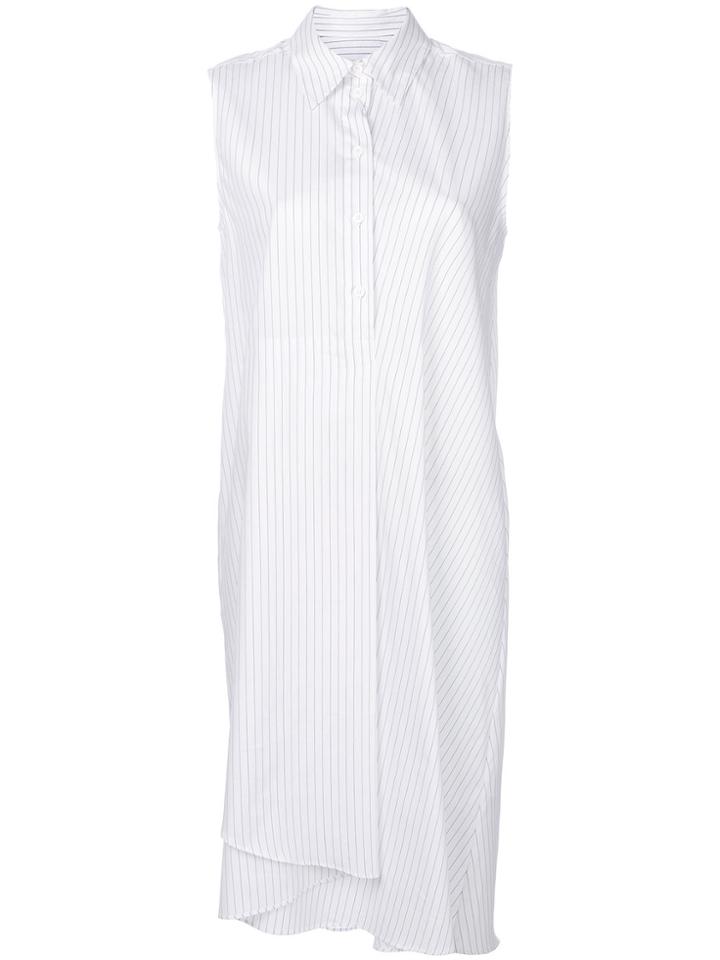 Mm6 Maison Margiela Striped Shirt Dress - White