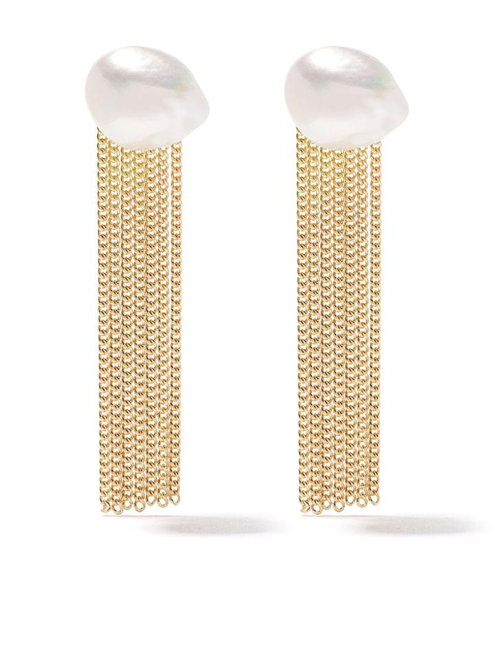 Wouters & Hendrix Gold 18kt Yellow Gold Pearl Tassel Earrings