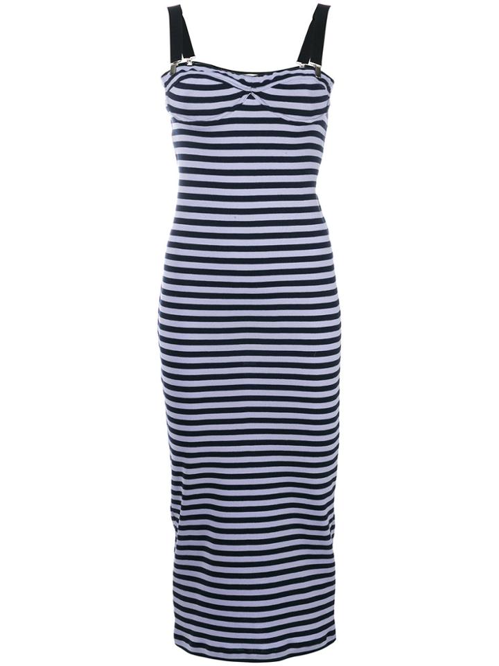 Circus Hotel Fitted Striped Dress - Black
