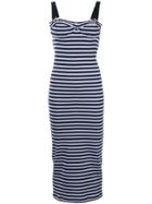 Circus Hotel Fitted Striped Dress - Black