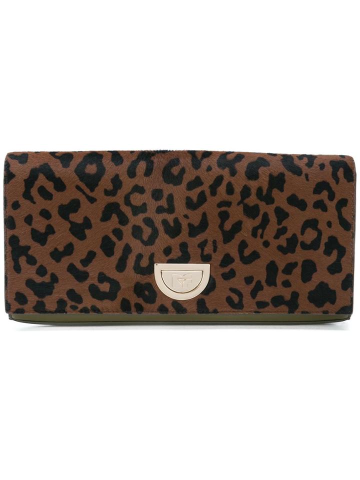 Dvf Diane Von Furstenberg East West Haircalf Clutch Bag - Brown