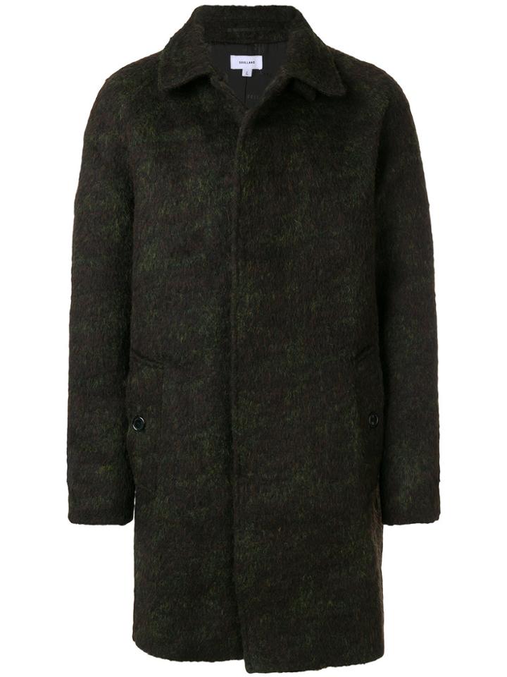 Soulland Knitted Button Caot - Brown