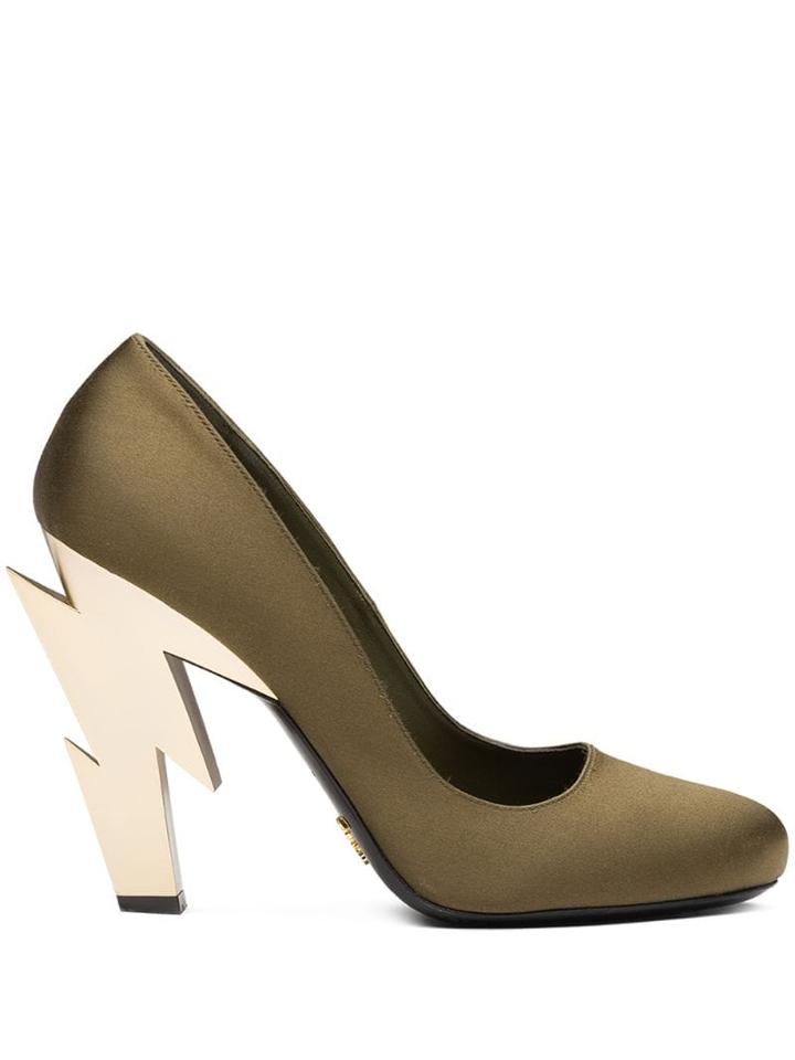 Prada Thunder Heel Pumps - Green